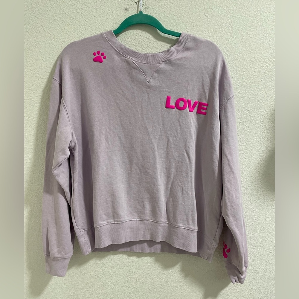 Wild fox dog loves me Lavender Cotton Sweatshirt - Picture 2 of 6